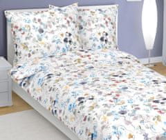 Bombažna posteljnina - 140x220, 70x90 cm - Flower blue