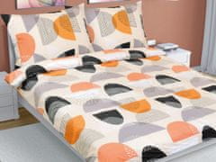 Dvoposteljna bombažna odeja - 200x220, 2 kosa 70x90 cm (širina 200 cm x dolžina 220 cm) - Polkrožna oranžna