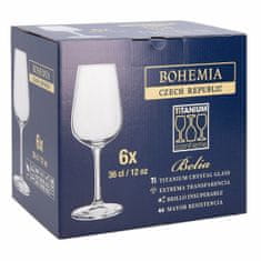 NEW Vinski kozarec Bohemia Crystal Belia Prozorno 6 Kosi 360 ml