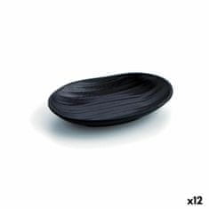 NEW Pladenj za prigrizke Quid A'bordo Črna Plastika Ø 18 cm (12 kosov) (Pack 12x)