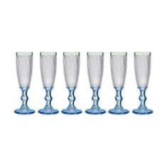 NEW Kozarec za šampanjec Točke Modra Prozorno Steklo 6 kosov (180 ml)