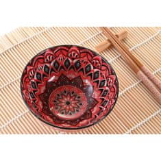 NEW Set za suši DKD Home Decor 14,5 x 14,5 x 31 cm Fuksija Mandala Gres Orientalsko (16 Kosi)