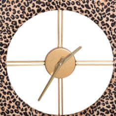 BigBuy Stenska ura 48 x 3,5 x 48 cm Sintetična tkanina Kovina Leopard