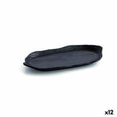 NEW Pladenj za prigrizke Quid A'bordo Črna Plastika Ø 29 cm (12 kosov) (Pack 12x)