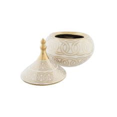 NEW Vrč DKD Home Decor Bela Zlat Porcelan Orientalsko Chrome 18 x 18 x 22 cm