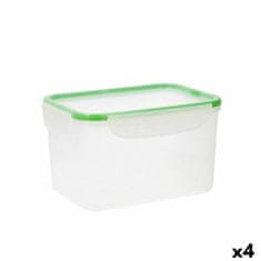 NEW Posoda za živila Quid Greenery 2,8 L Prozorno Plastika (4 kosov) (Pack 4x)