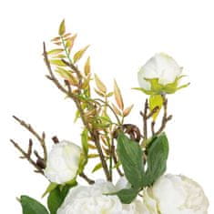 BigBuy Dekorativno cvetje 65 x 30 x 18 cm Bela pijonka