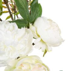 BigBuy Dekorativno cvetje 65 x 30 x 18 cm Bela pijonka