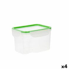 NEW Hermetična Škatla za Malico Quid Greenery 1,8 L Prozorno Plastika (Pack 4x)