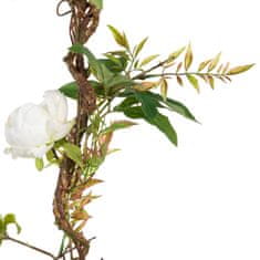 BigBuy Dekorativno cvetje 100 x 27 x 20 cm Bela pijonka