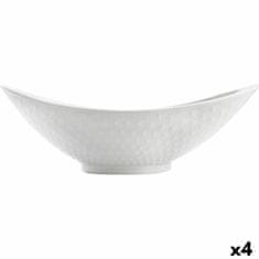 NEW Servirni krožnik Quid Gastro Keramika Bela (28,2 x 15,5 x 9 cm) (Pack 4x)