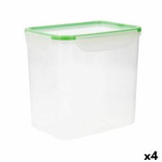 NEW Hermetična Škatla za Malico Quid Greenery Prozorno Plastika 4,7 L (4 kosov) (Pack 4x)