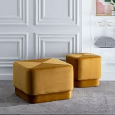 DKD Home Decor Pouffe Sintetična tkanina Les 40 x 40 x 40 cm Ocre