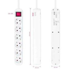 NEW Strip NANOCABLE Regleta de enchufes de 6 tomas con interruptor, 1.4 metros Blanca