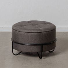 DKD Home Decor Pouffe 63 x 63 x 41 cm Sintetična tkanina Kovina Temno siva