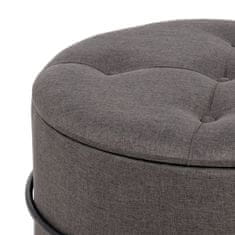 DKD Home Decor Pouffe 63 x 63 x 41 cm Sintetična tkanina Kovina Temno siva