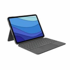 Miramarket Ovitek za iPad + Tipkovnico Logitech iPad Pro 11 | iPad Pro 2020 11 Siva Qwerty Španska QWERTY