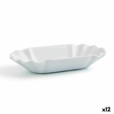 NEW Pladenj za prigrizke Quid Gastro Fun Bela Keramika 20,5 x 11 x 3,5 cm (12 kosov) (Pack 12x)