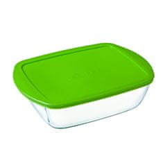 NEW Pravokotna Škatla za Malico s Pokrovom Pyrex Cook&store Px Zelena 2,5 L 28 x 20 x 8 cm Steklo Silikon (5 kosov)