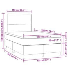 Vidaxl Box spring postelja z vzmetnico črna 120x190 cm blago