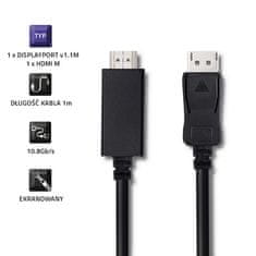 Qoltec displayport v1.1 male | hdmi male | 4k | 1m