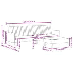 Vidaxl Sedežna garnitura 2-delna temno siv žamet