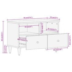 Vidaxl TV omarica 70x33x46 cm trden mangov les