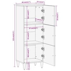 Vidaxl Visoka omarica 40x33x110 cm trden mangov les