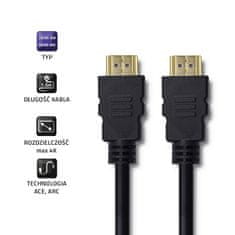 Qoltec kabel hdmi a moški | hdmi a moški | 1,5 m