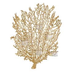 BigBuy Stenska dekoracija 58,5 x 8,5 x 55 cm Kristalno zlata kovina