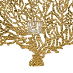 BigBuy Stenska dekoracija 58,5 x 8,5 x 55 cm Kristalno zlata kovina