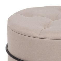 DKD Home Decor Pouffe 63 x 63 x 41 cm Sintetična tkanina Bež Kovina