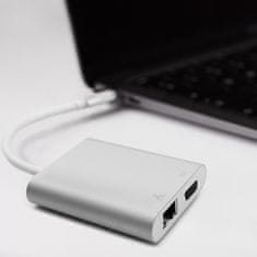 Qoltec adapter za vozlišče usb-c 3.1 4in1 | usb 3.0 | vga | rj45 | usb-c pd 92w