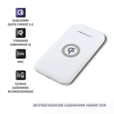 Qoltec indukcijski brezžični polnilnik qoltec | Qualcomm quickcharge 3.0 | 10W | bela