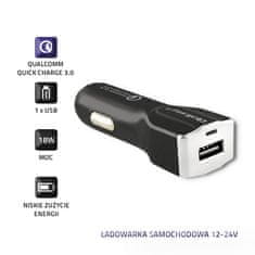 Qoltec avtomobilski polnilnik qoltec | qualcomm quickcharge 3.0 | 12-24V | 3a | usb