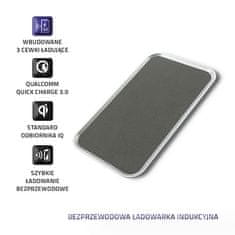 Qoltec indukcijski brezžični polnilnik qoltec | Qualcomm quickcharge 3.0 | 10W | srebrna