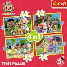 Trefl Puzzle Cocomelon: Spoznajte 4v1 (12,15,20,24 kosov)