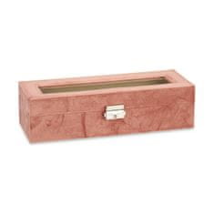 DKD Home Decor Škatla za ure Pink Metal (30,5 x 8,5 x 11,5 cm) (6 enot)