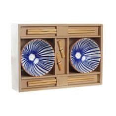 NEW Set za suši DKD Home Decor Bela Bambus Gres Orientalsko 30 x 21 x 7 cm (6 Kosi)