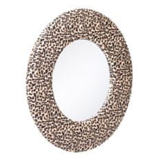 BigBuy Stensko ogledalo 48 x 2 x 48 cm Sintetična tkanina Leopard DMF