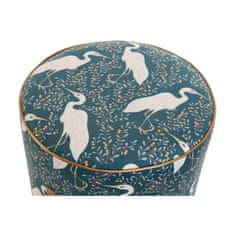 DKD Home Decor Naslon za noge DKD Home Decor Blue White Green Wood Velvet Bird Oriental 35 x 35 x 35 cm (2 enoti)