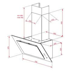 Miramarket Kuhinjska napa Teka 112930042 70 cm 700 m3/h 61 dB 280W Bela A+