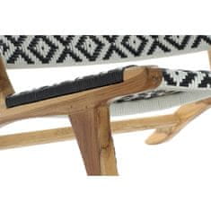 NEW Fotelj DKD Home Decor Naraven Tik Črna Bela PVC (65 x 80 x 68 cm)
