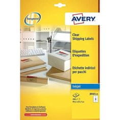NEW Samolepilne etikete Avery 99,1 x 67,7 mm Prozorno