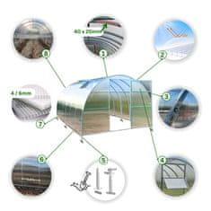 tim-dam Rastlinjak TITAN pocinkan 3x4m, Polikarbonat 4mm, 400 cm