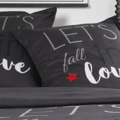 NEW Komplet posteljnine TODAY Ljubezen Siva Zakonska postelja 240 x 260 cm