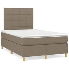 Vidaxl Box spring postelja z vzmetnico taupe 120x200 cm blago