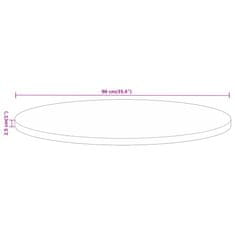 Vidaxl Mizna plošča Ø 90x2,5 cm okrogla trden predelan les