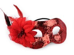 Karnevalska maska s perjem - rdeča