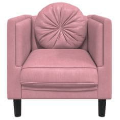 Vidaxl Fotelj z blazino roza žamet